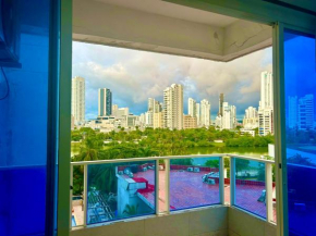 1C-AL2J APARTAMENTO DE 1 ALCOBA CERCA AL MAR CON AIRE ACONDICIONADO PISCINA Y WIFi
